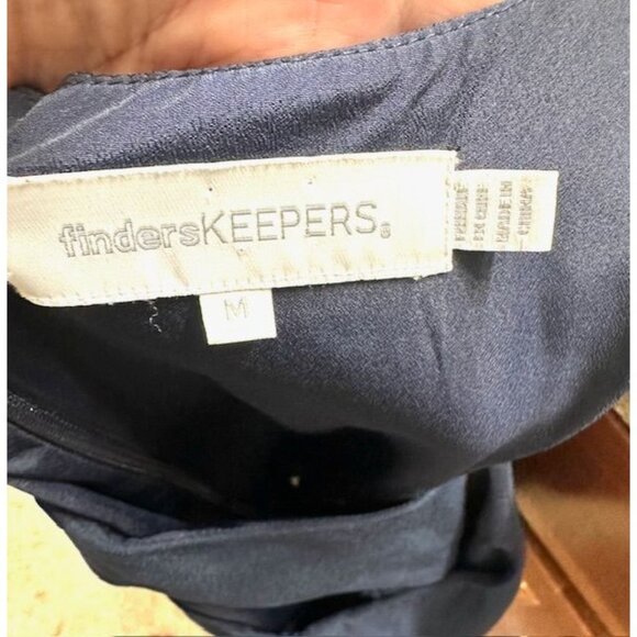 Finders Keepers Navy Blue Sleeveless Cross Front Cutout Peplum Knee Dress Size M - Picture 6 of 9